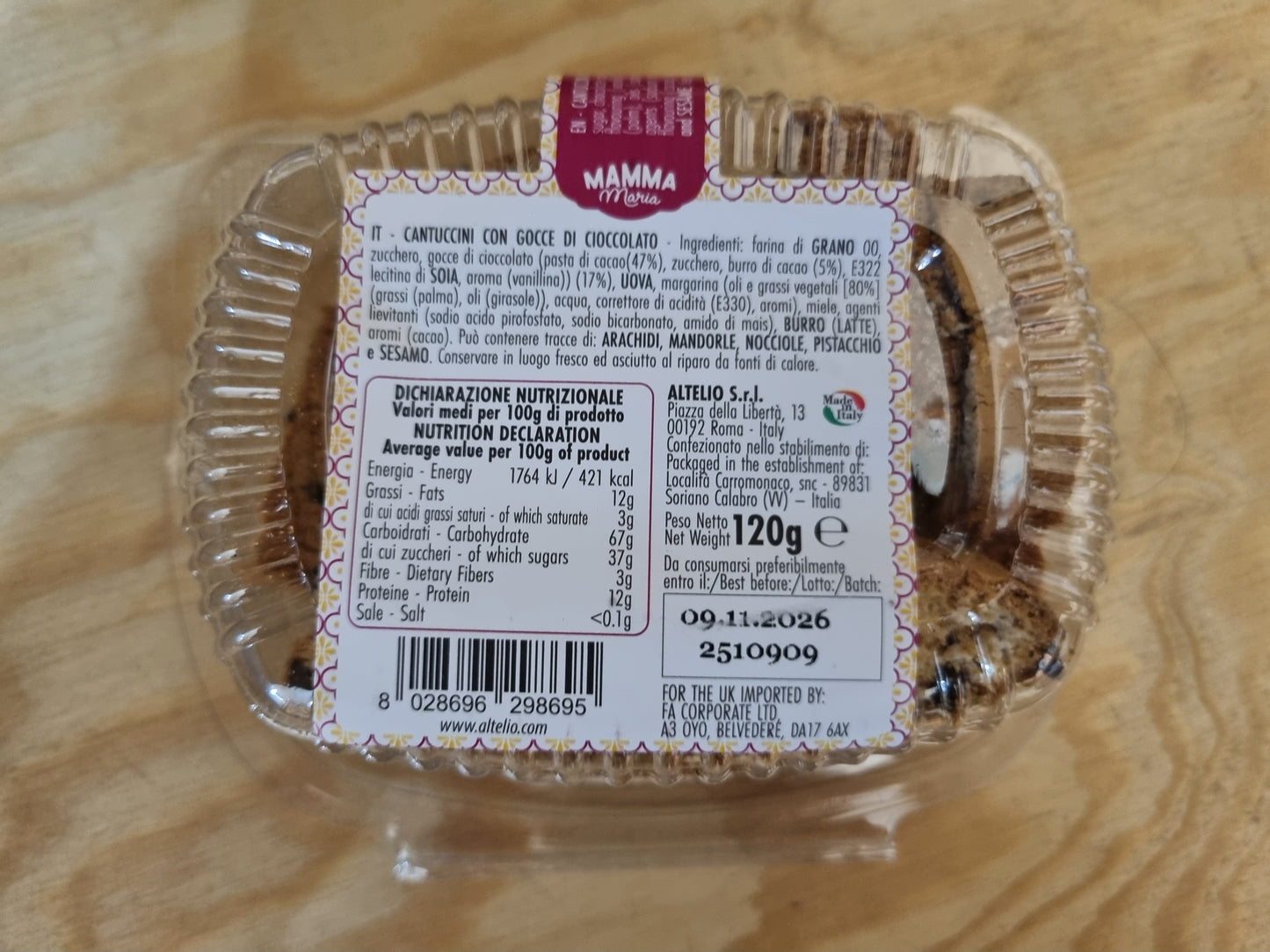 Cantucci con Gocce di Cioccolato