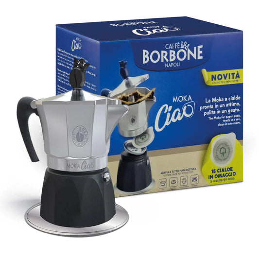 MokaCiao Caffettiera Da 3 Tazze con 15 Cialde Omaggio