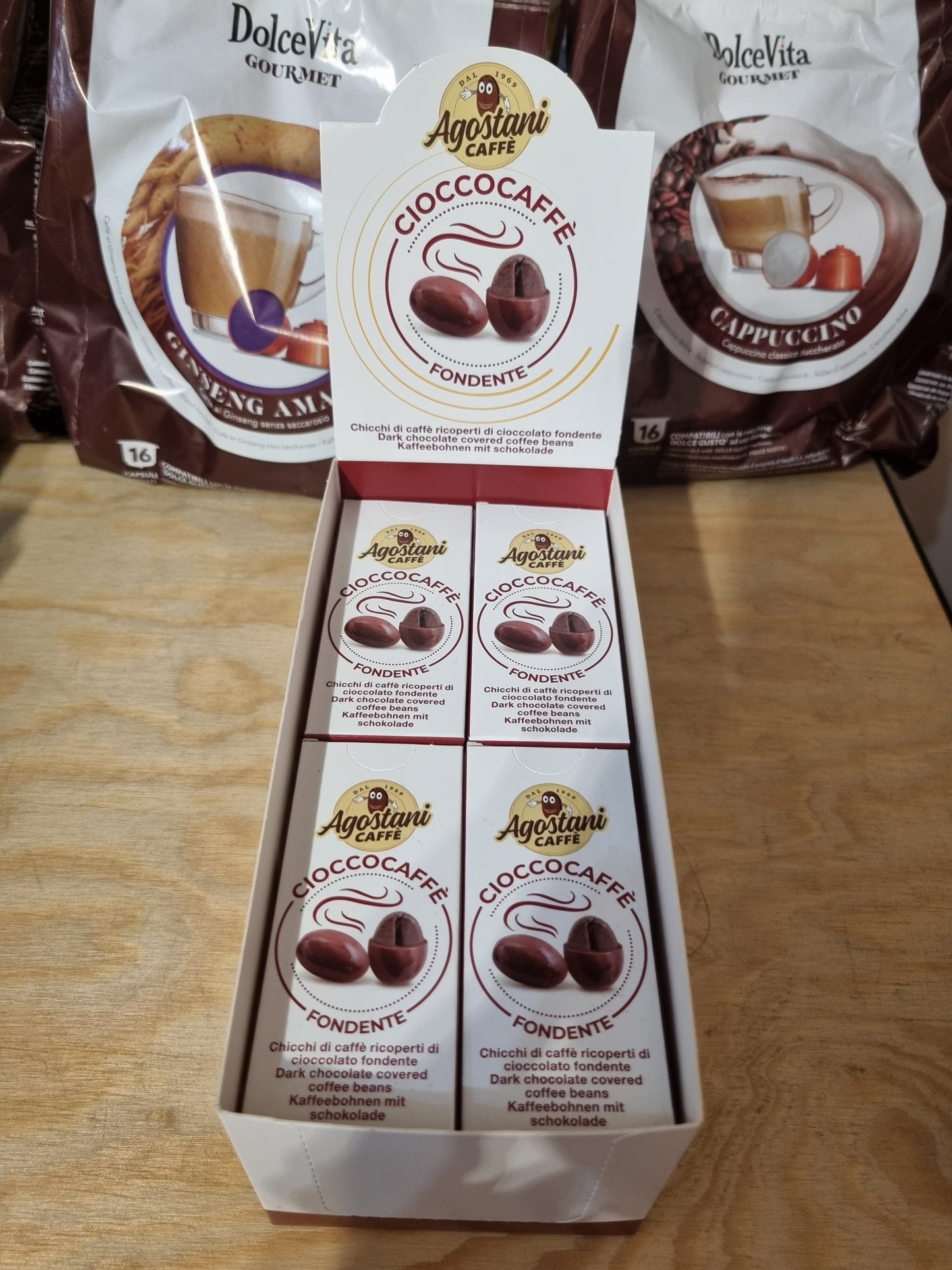 Chicchi di Caffè ricoperti da Cioccolato Fondente 25g