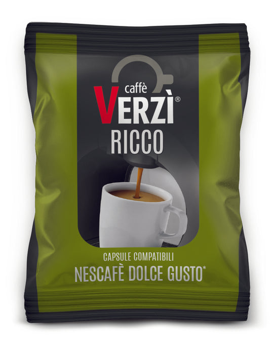 Capsule Caffè Verzì Miscela Ricco Compatibili Dolce Gusto 50 Capsule