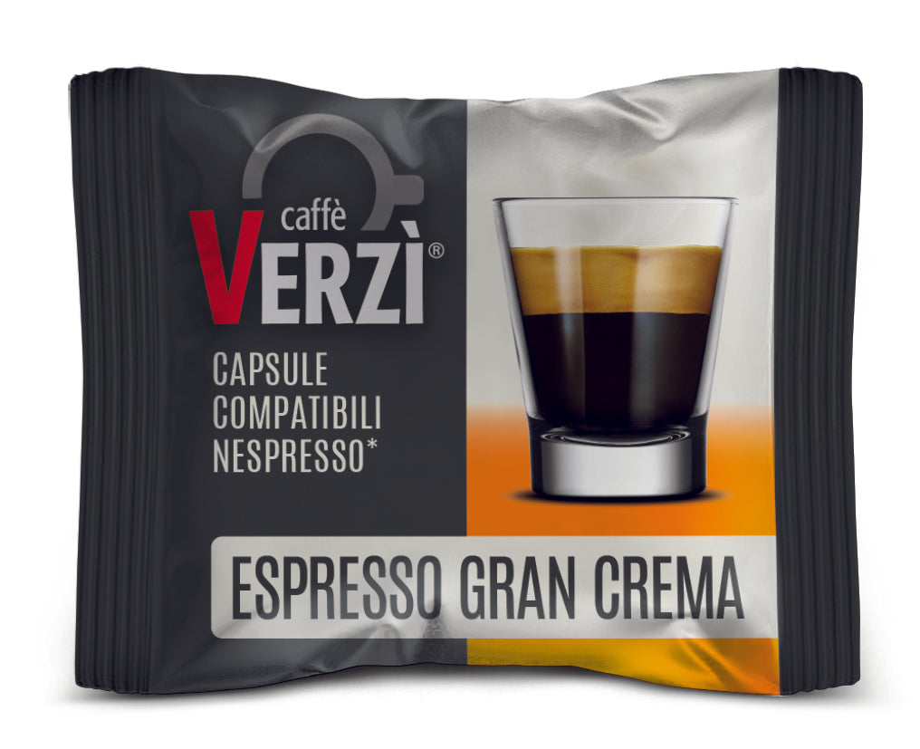 Capsule Caffè Verzì Miscela Espresso Gran Crema Compatibili Nespresso 100 Capsule
