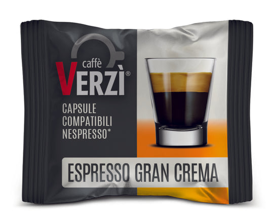 Capsule Caffè Verzì Miscela Espresso Gran Crema Compatibili Nespresso 100 Capsule