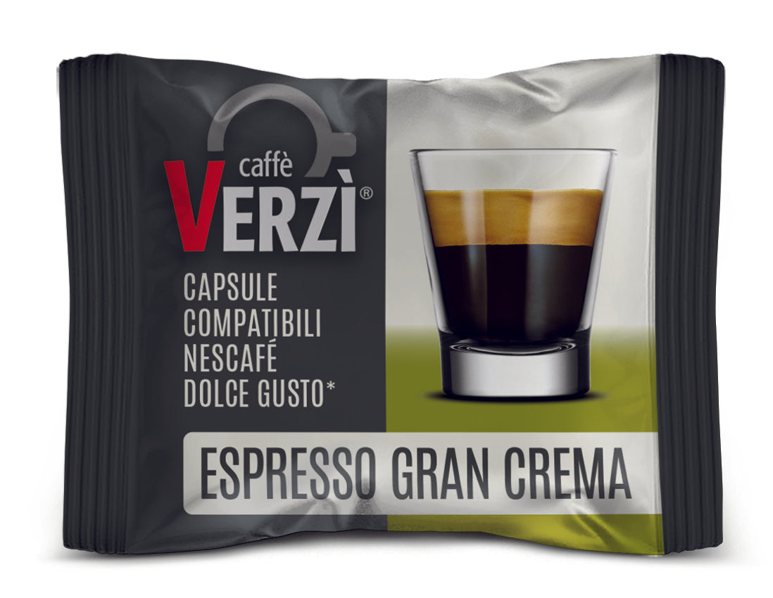 Capsule Caffè Verzì Miscela Espresso Gran Crema Compatibili Dolce Gusto 30 Capsule