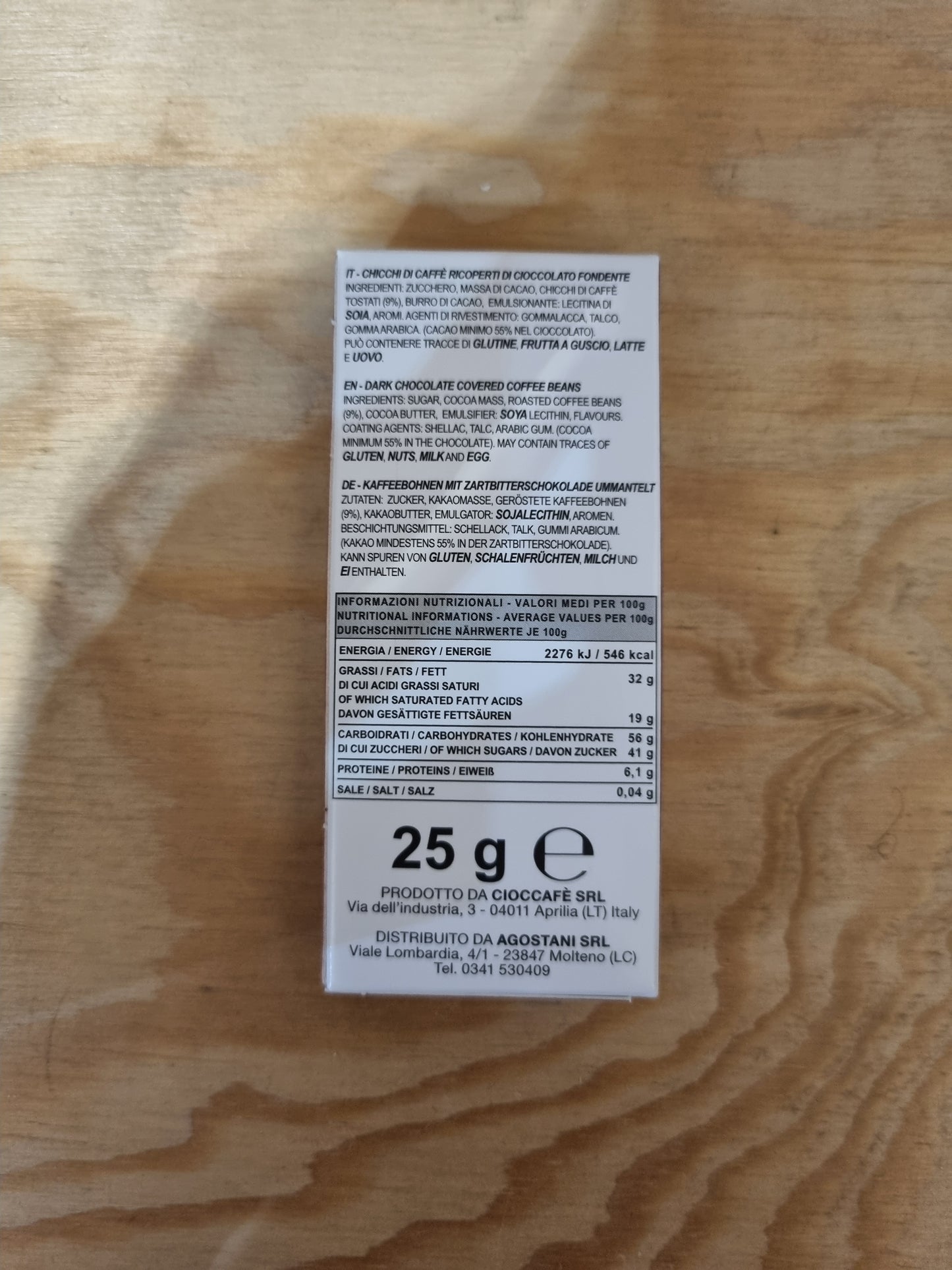 Chicchi di Caffè ricoperti da Cioccolato Fondente 25g