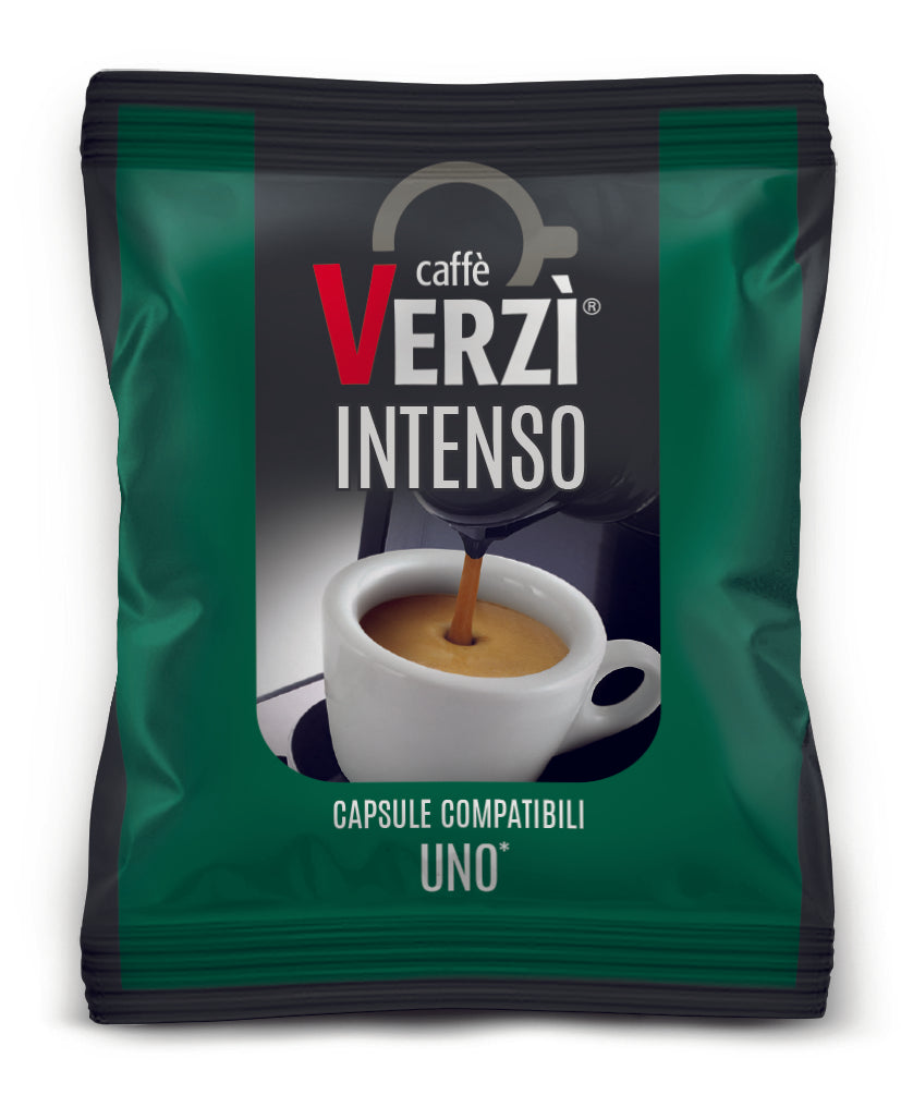 Capsule Caffè Verzì Miscela Intenso Compatibili Uno System 100 Capsule