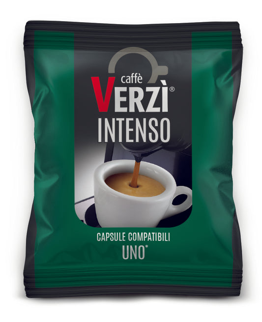 Capsule Caffè Verzì Miscela Intenso Compatibili Uno System 100 Capsule